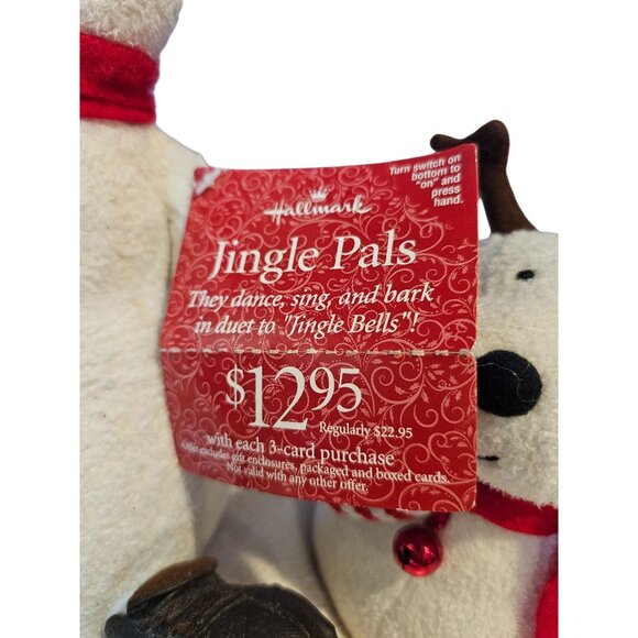 Hallmark Jingle Pals 2004 Snowman Reindeer Dog Musical Plush Animated Works Vtg - Picture 8 of 11